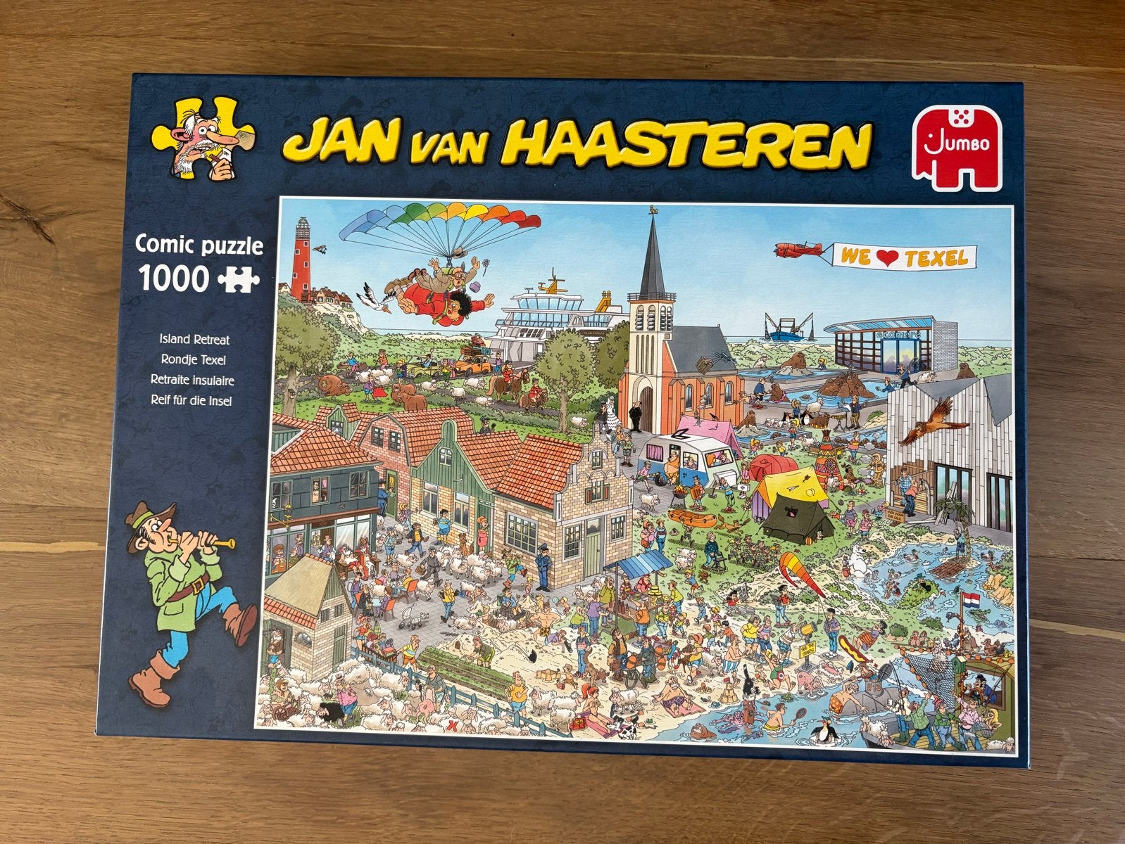 * NIEUW* Jan van Haasteren - We Love Texel (1000 stukjes), Ophalen of Verzenden, 500 t/m 1500 stukjes, Zo goed als nieuw, Legpuzzel