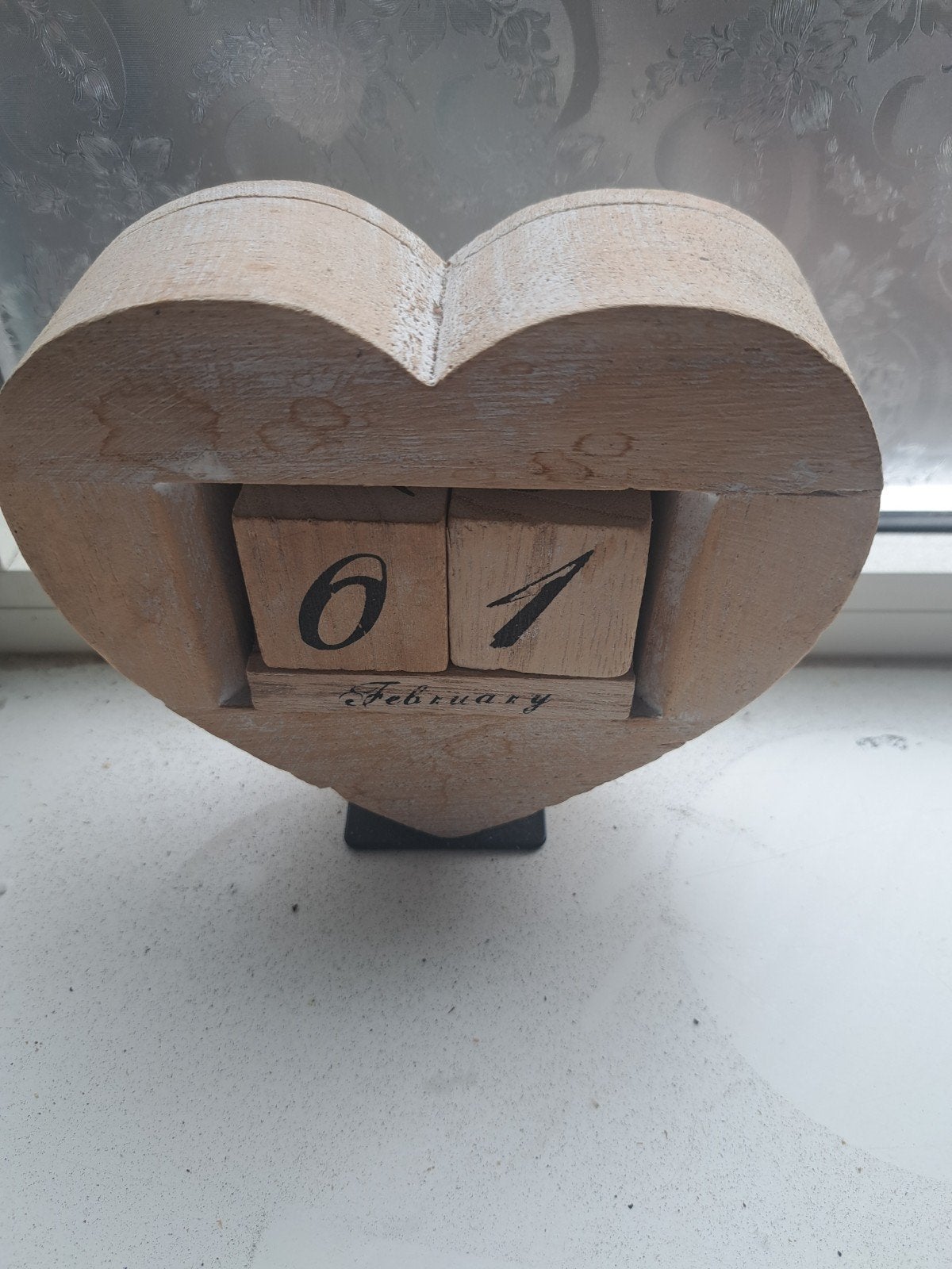 harten houten datum blok vandaag optehalen, Ophalen of Verzenden, Zo goed als nieuw