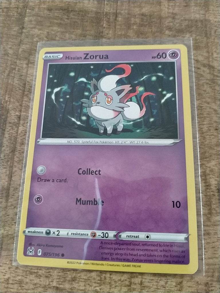 Pokemon Lost Origin , Hisuian Zorua 075/196, Verzenden, Zo goed als nieuw, Losse kaart