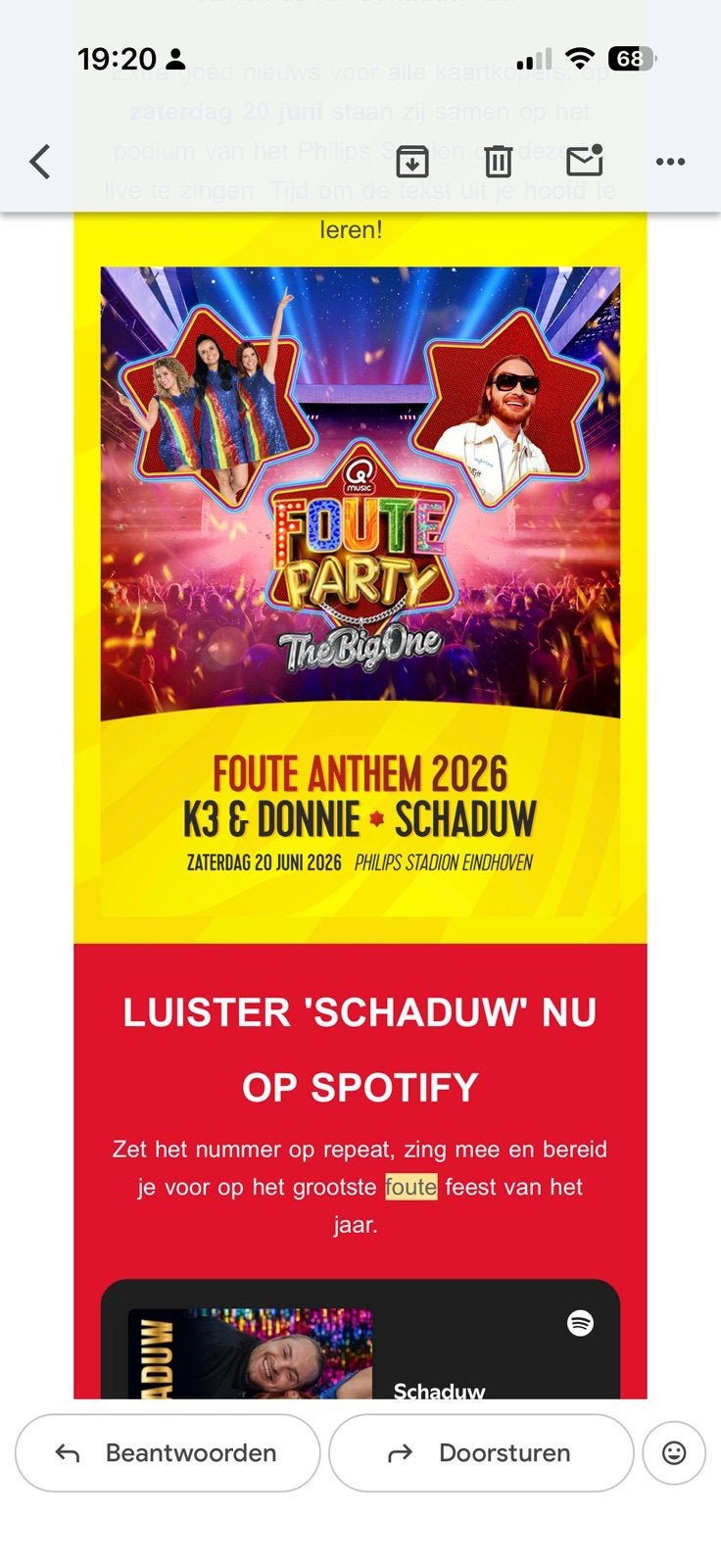 Q music foute party 2 tickets originele prijs, Tickets en Kaartjes, Evenementen en Festivals, Twee personen