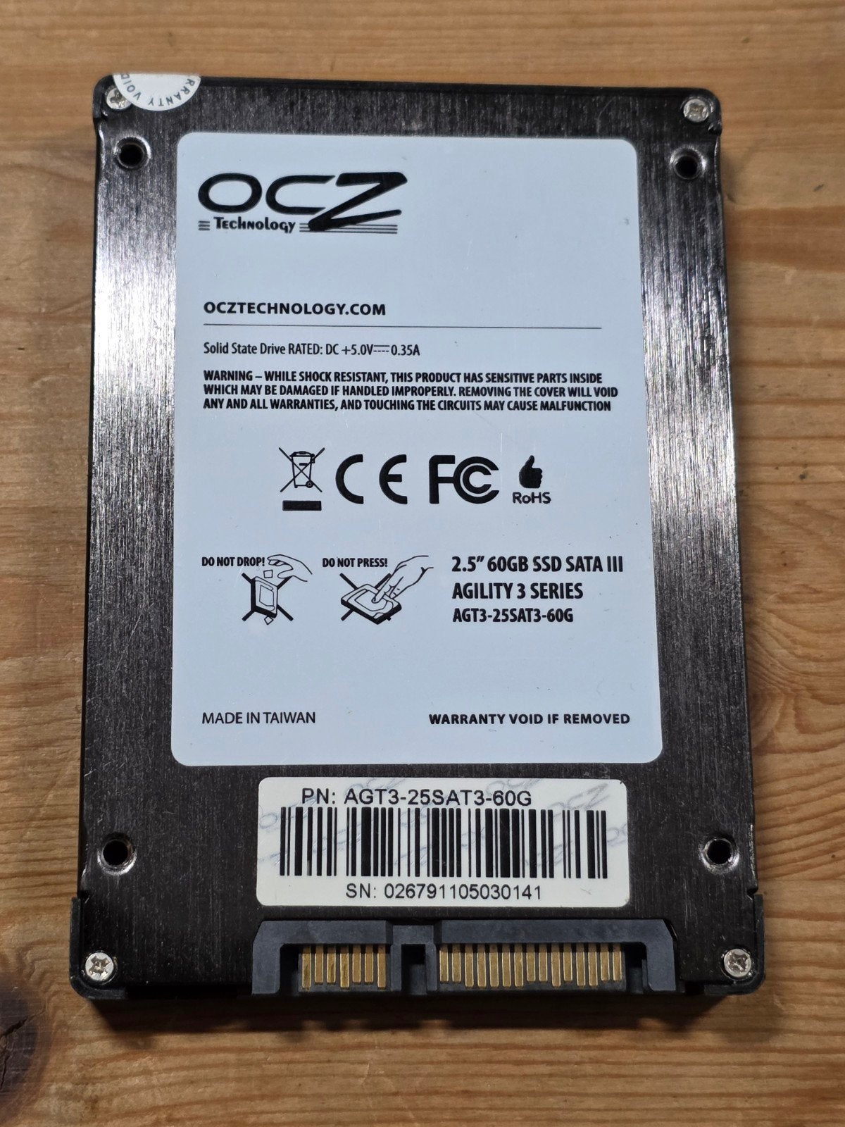Ocz technology 60gb laptop ssd hdd hardeschijf, Computers en Software, Harde schijven, Gebruikt, Laptop, Intern, SSD, SATA, Ophalen of Verzenden