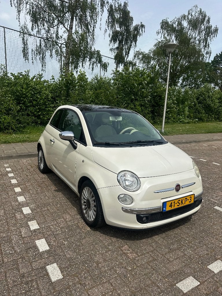 Fiat 500 1.2 2009 Parelmoer met nieuwe APK, Auto's, Voorwielaandrijving, Stof, Parkeersensor, 4 cilinders