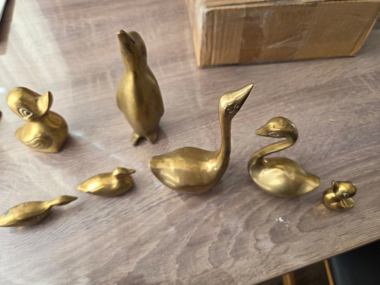 Vintage Messing Dierenbeeldjes - Eenden, Zwanen & Pinguïn, Ophalen