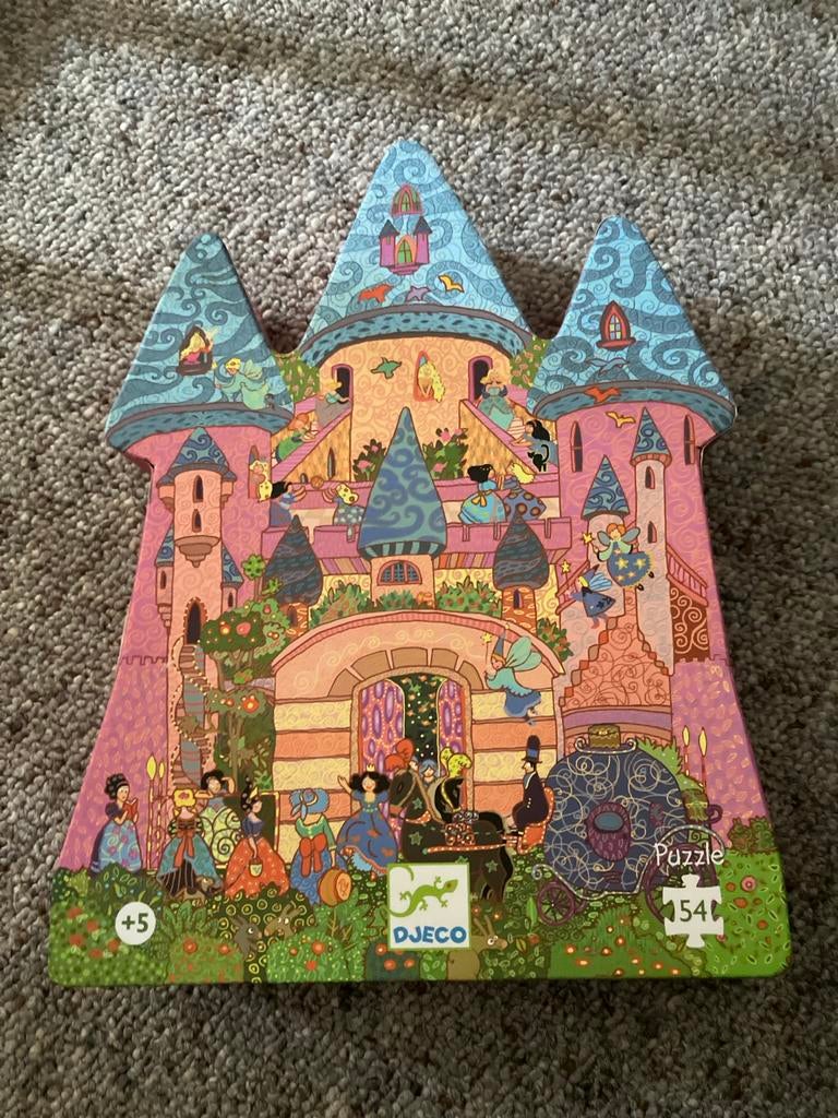 Djeco Puzzel Kasteel Sprookjes 54 stukjes, Ophalen of Verzenden, Meer dan 50 stukjes, Gebruikt, 6 jaar of ouder