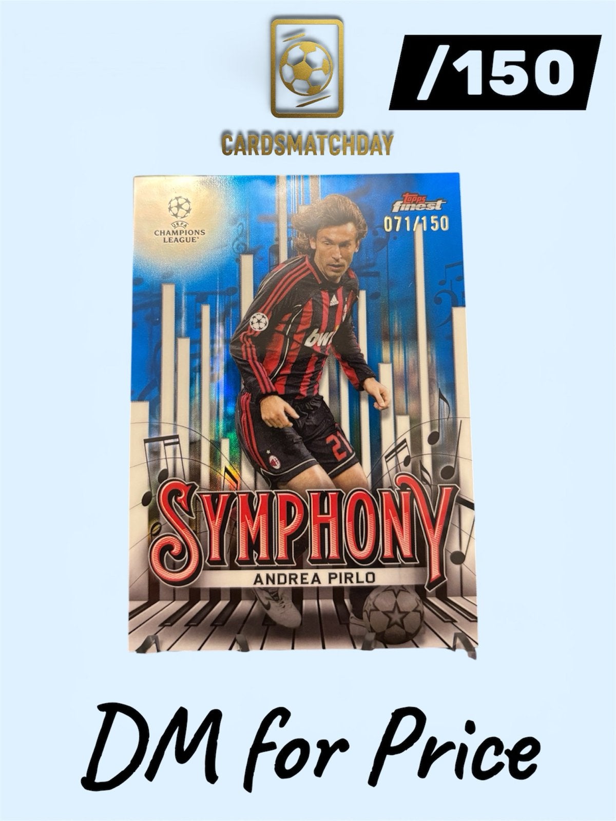 Andrea Pirlo Topps Finest Symphony 071/150 AC Milan, Ophalen of Verzenden, Zo goed als nieuw, Buitenlandse clubs, Spelerskaart
