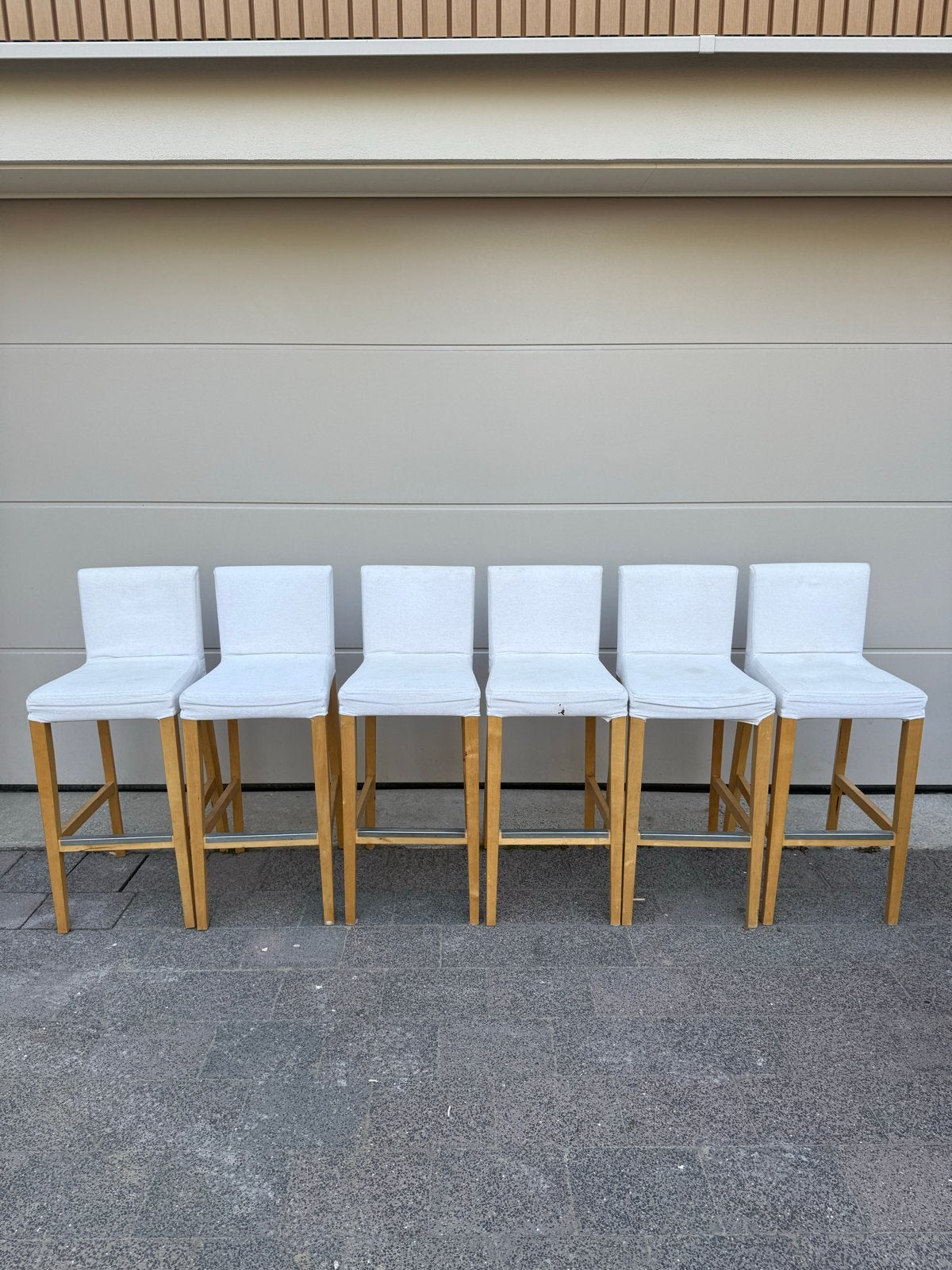 Set van 6 barkrukken met wasbare hoezen, Huis en Inrichting, Barkrukken, 5 krukken of meer, Ophalen of Verzenden, Gebruikt, 90 cm of meer