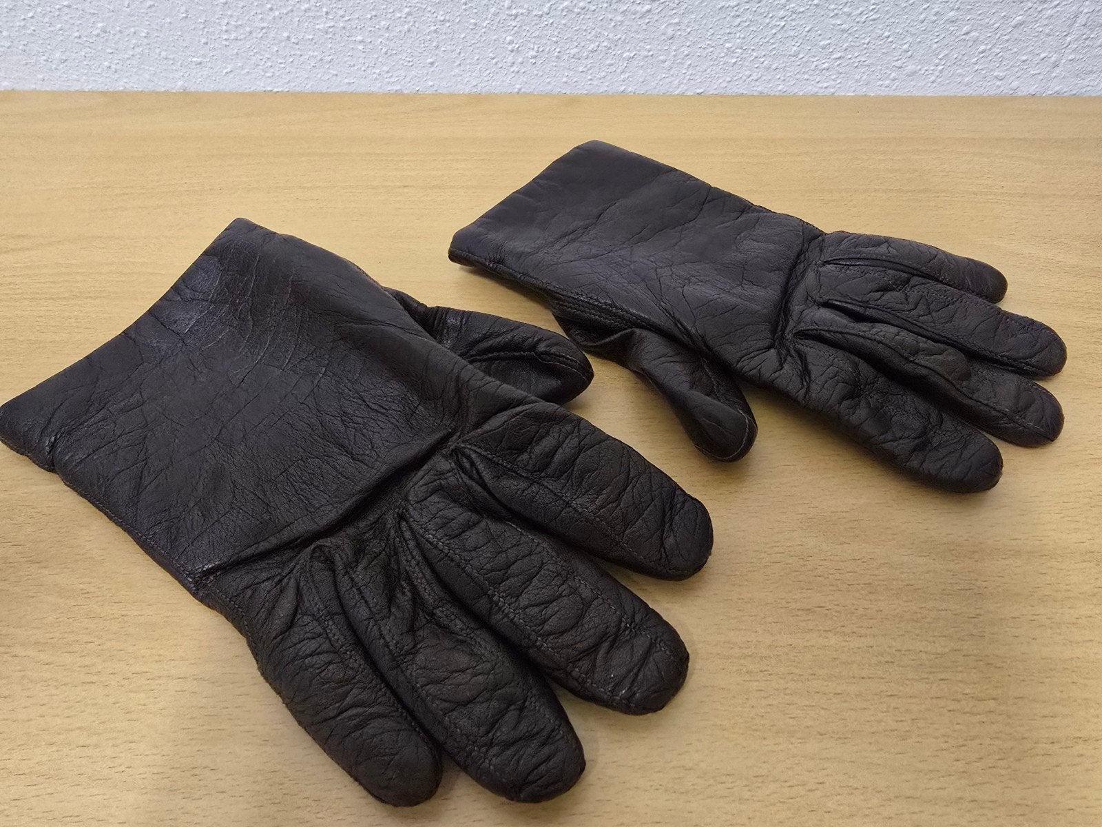 Vintage Jaren 60 Leren Handschoenen - Donkerbruin - Maat 7, Kleding | Dames, Ophalen of Verzenden