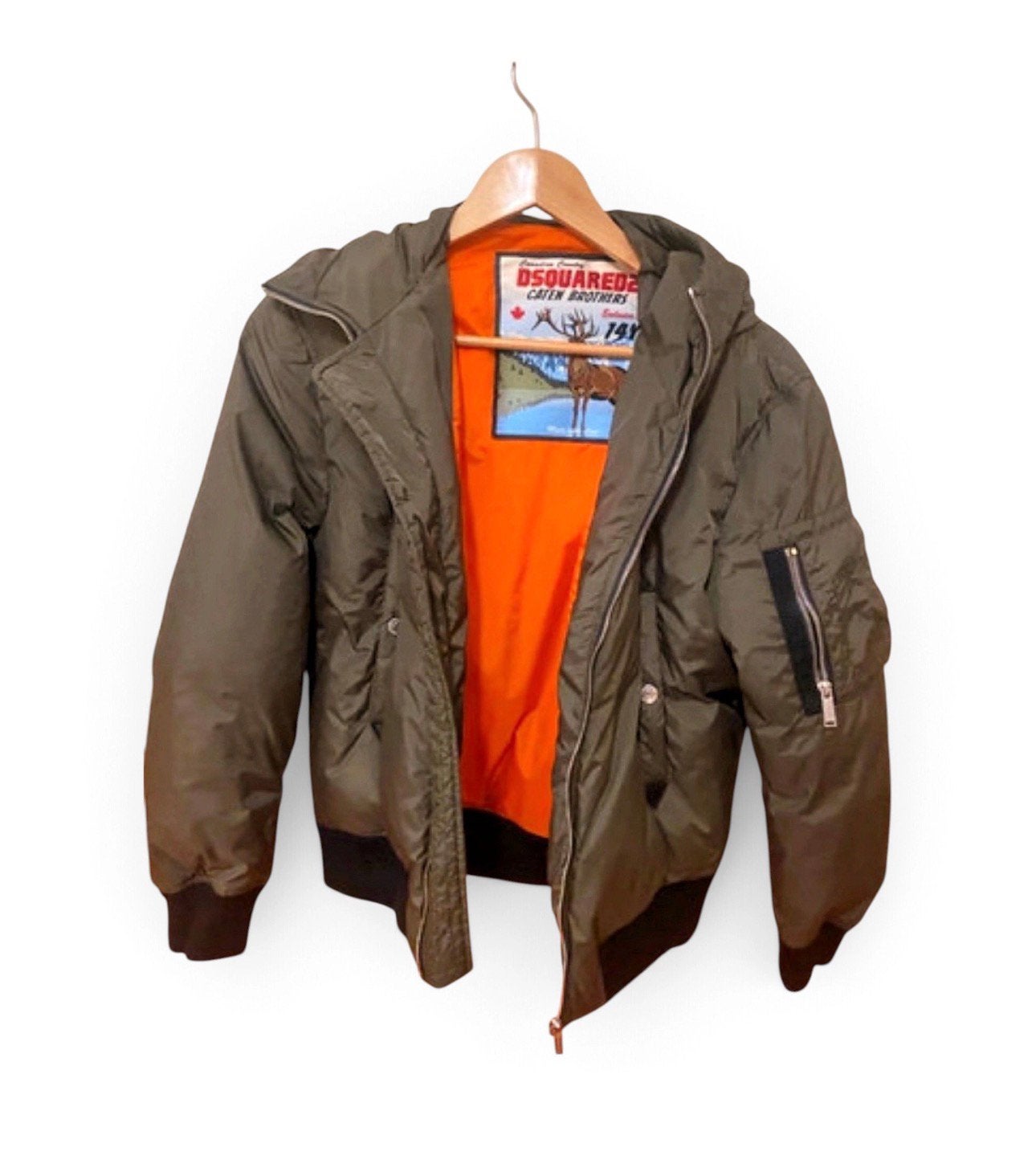 VINTAGE Dsquared2 Y2K Bomber jas - Maat S, Ophalen of Verzenden, Nieuw, Maat 46 (S) of kleiner, Groen