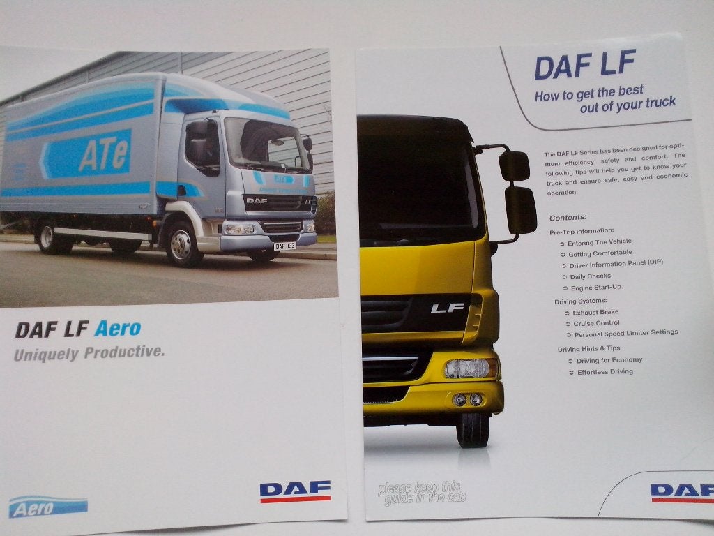 21x DAF LF folders brochures technische specificaties ATe, Ophalen of Verzenden, Zo goed als nieuw, Overige merken