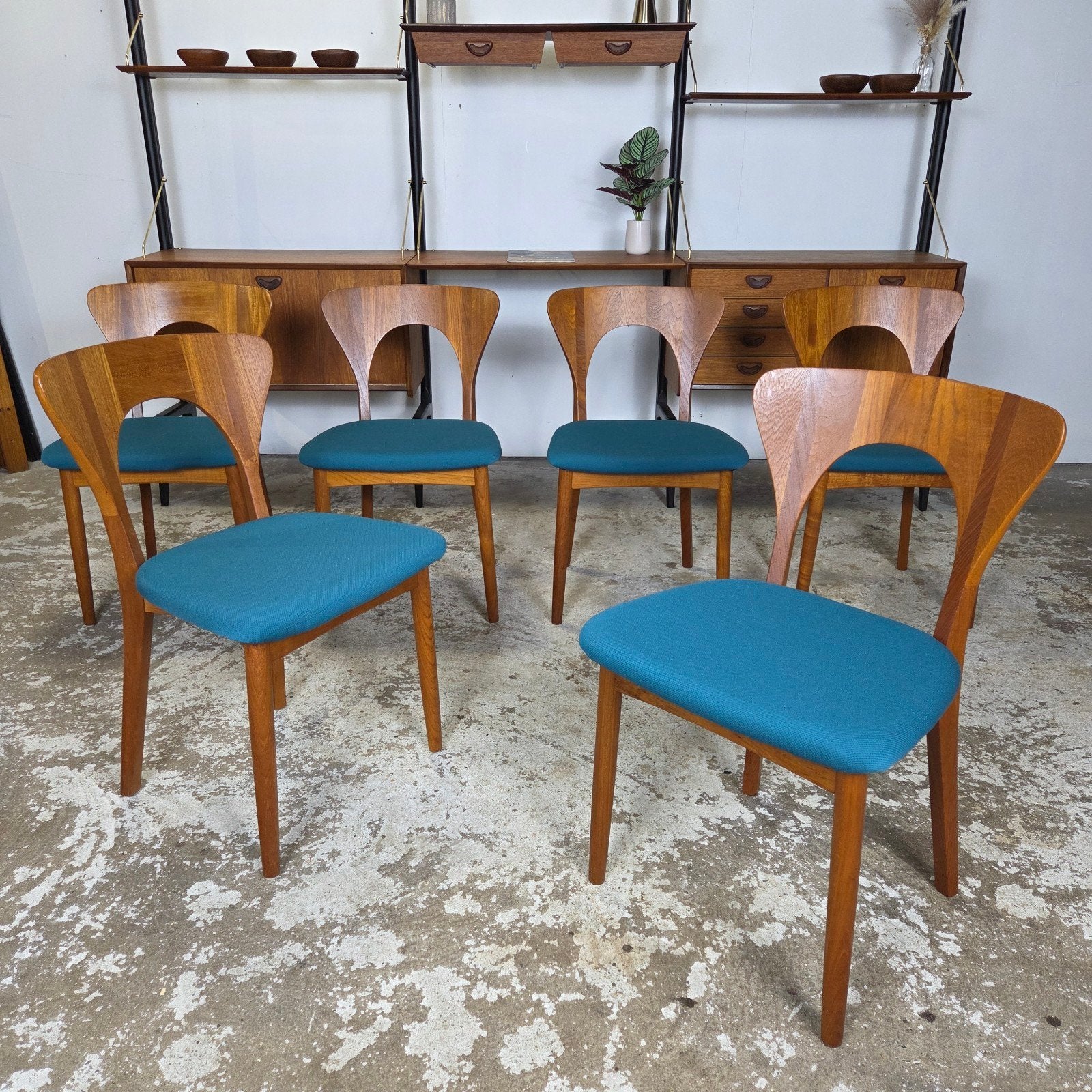 6x Niels Koefoed 'Peter' chair vintage jaren 60 Deense stoel, Ophalen, Hout, Zo goed als nieuw, Vijf, Zes of meer stoelen