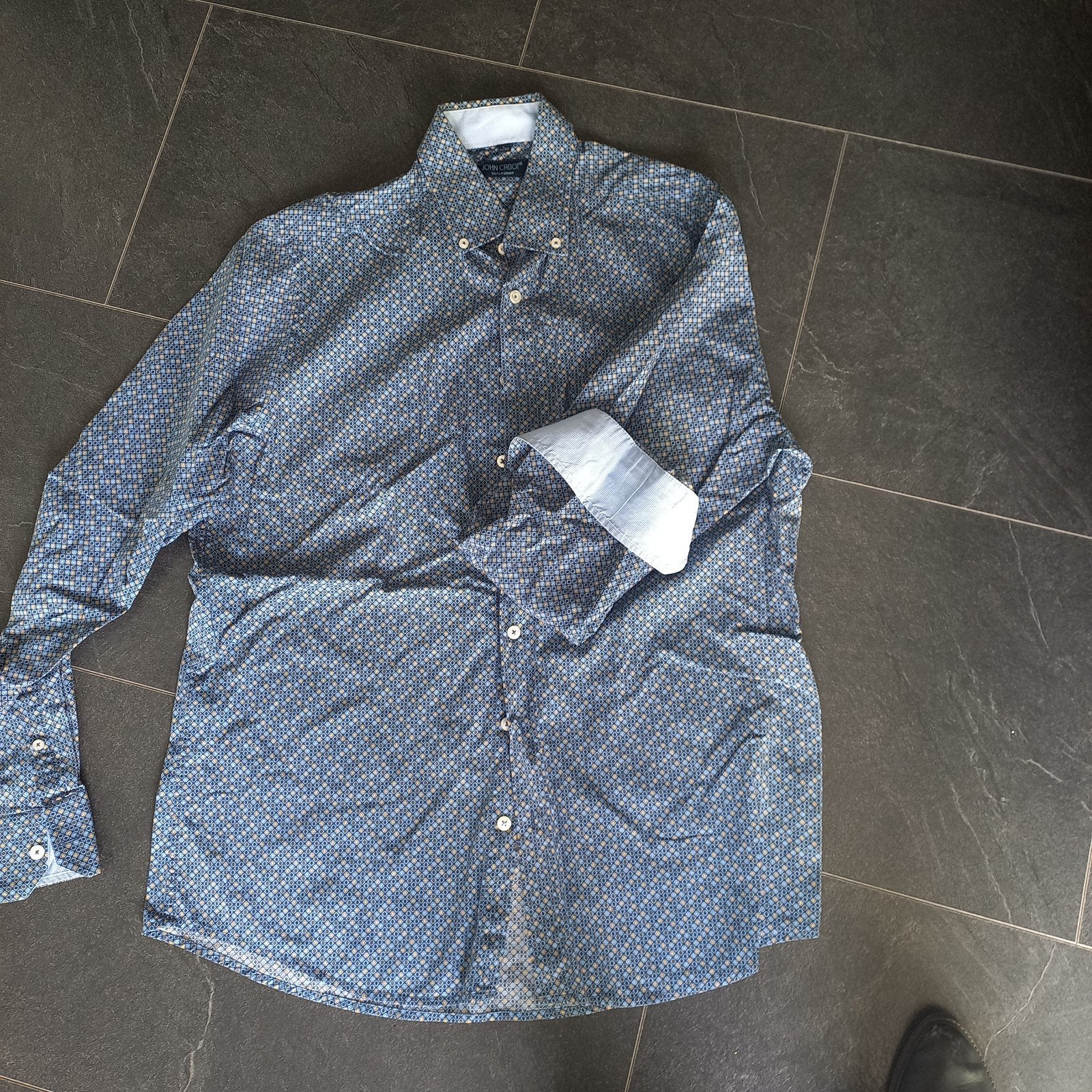 zgan leuke print blouse maat L koopje nu, Kleding | Heren, Blauw, Ophalen of Verzenden, Zo goed als nieuw, Halswijdte 41/42 (L)