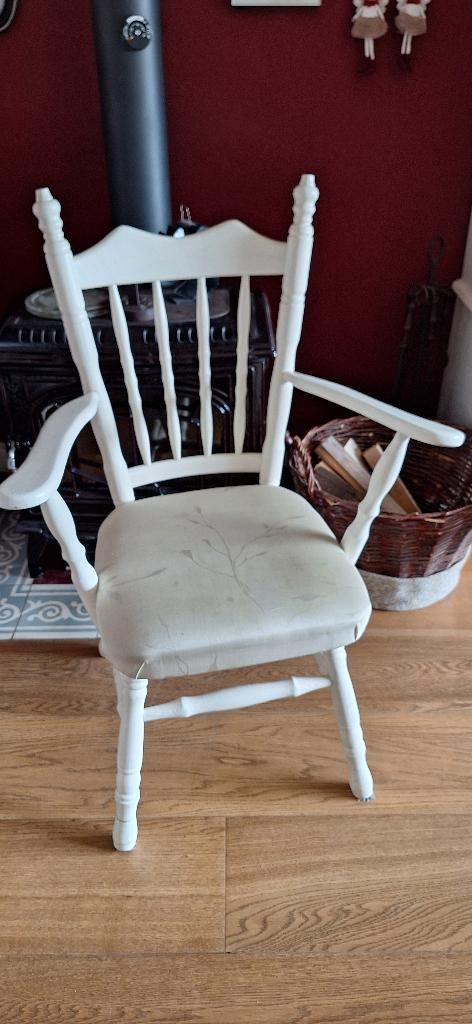 Stoel, Huis en Inrichting, Stoelen, Ophalen, Gebruikt, Wit, Stof
