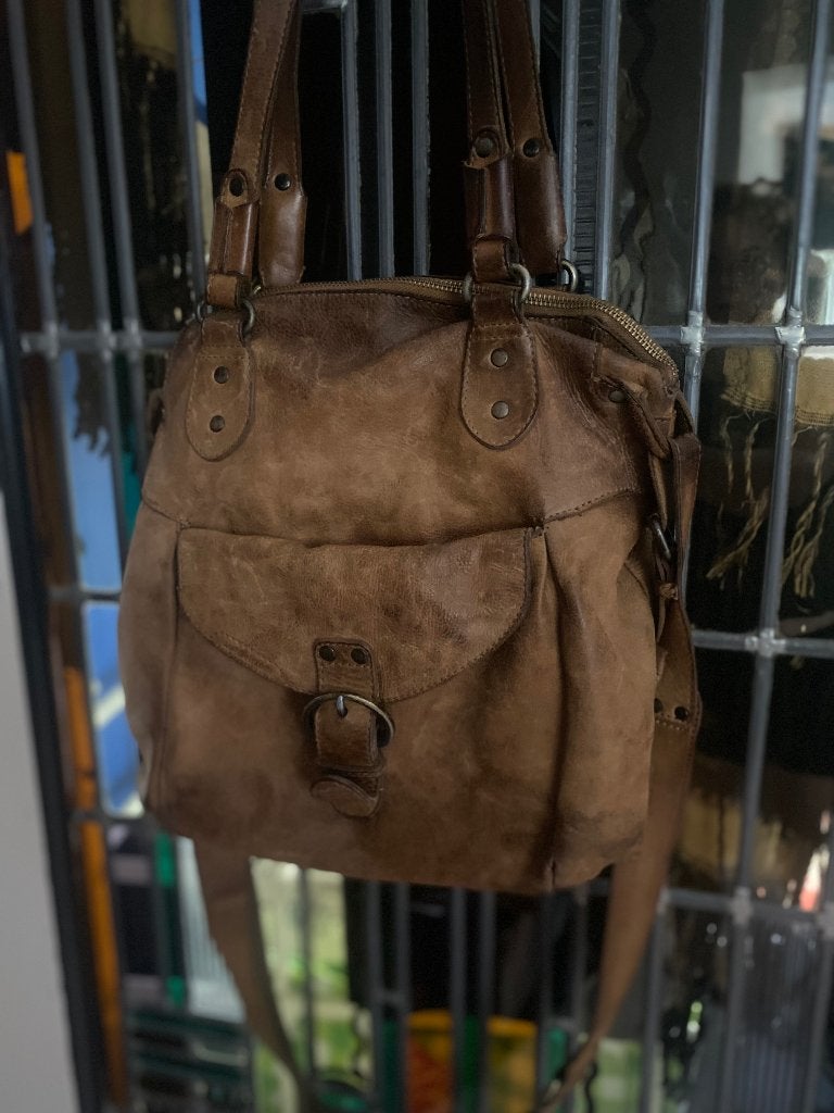 Stoere echte leren tas Aunts & Uncles, Ophalen of Verzenden, Gebruikt, Bruin, Schoudertasje