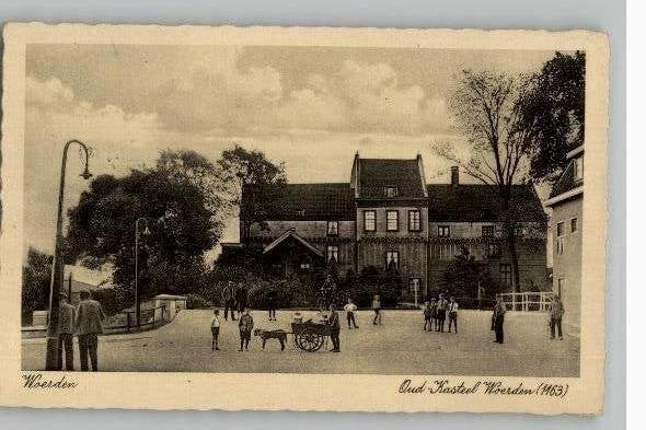 Woerden Oud Kasteel  hondenkar  st 1936, Ophalen of Verzenden, 1920 tot 1940, Gelopen, Utrecht