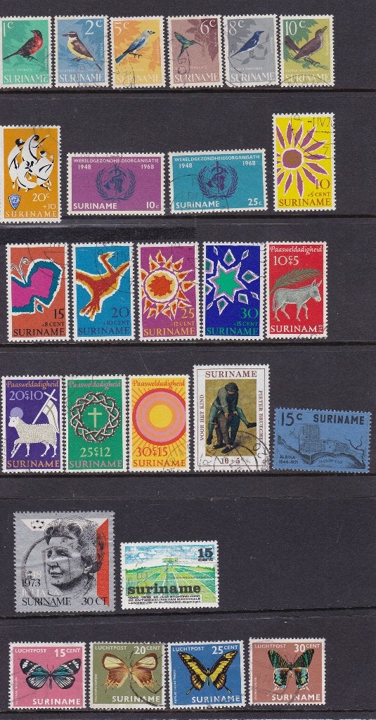 Suriname zegels uit 1966-1974 gestempeld, Postzegels en Munten, Verzenden, Gestempeld