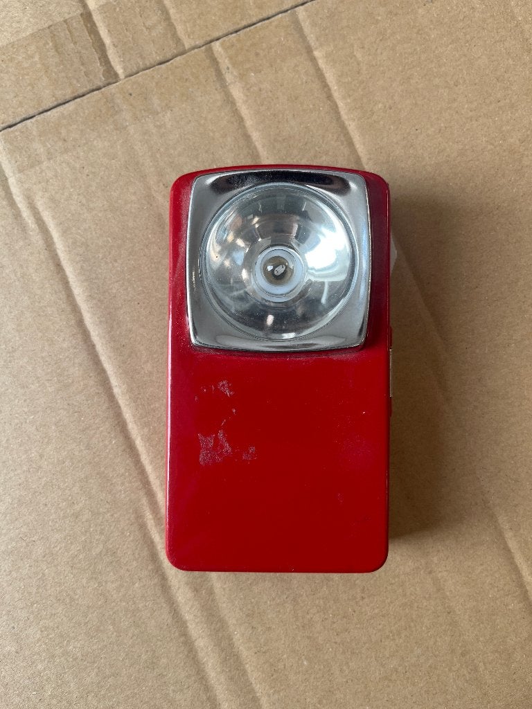 Retro zaklamp rood metaal, Ophalen of Verzenden, Overige typen