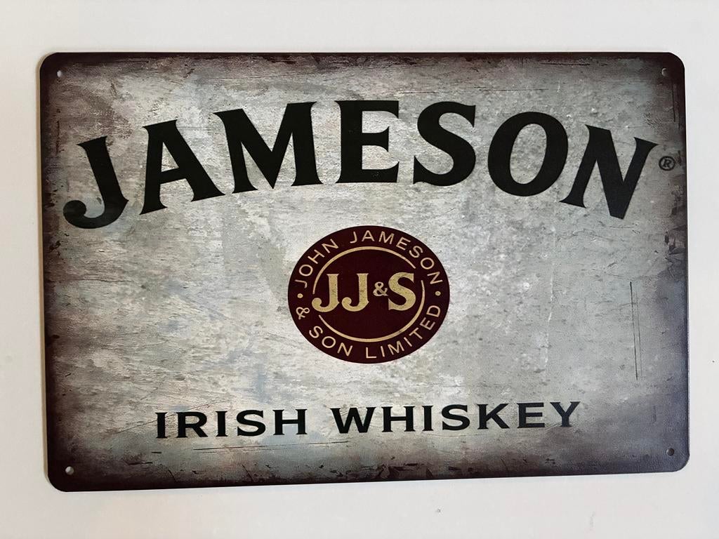 jameson Metalen wandbord 20 x 30 cm - Vintage mancave rettro, Reclamebord, Elpseet, Olt, Nieuw