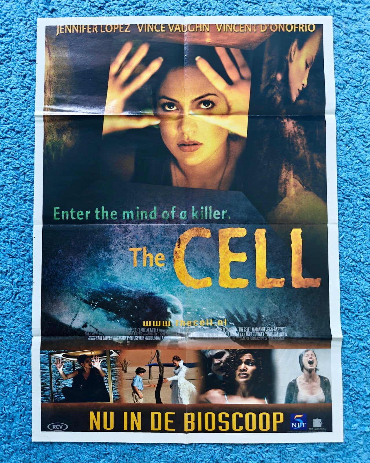 The Cell movie poster hitkrant vintage (2000), Verzamelen, Rechthoekig Staand, Nieuw, Ophalen of Verzenden, A1 t/m A3