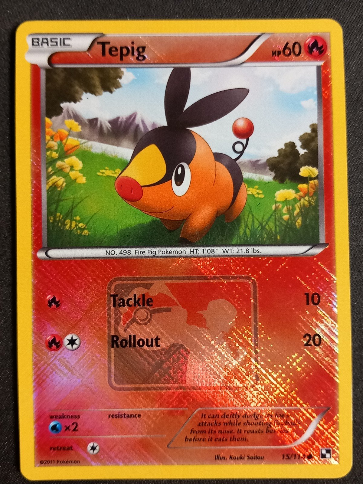 Pokemon Tepig 15/114 Black & White Play it! League Promo NM, Verzenden, Zo goed als nieuw, Losse kaart, Foil