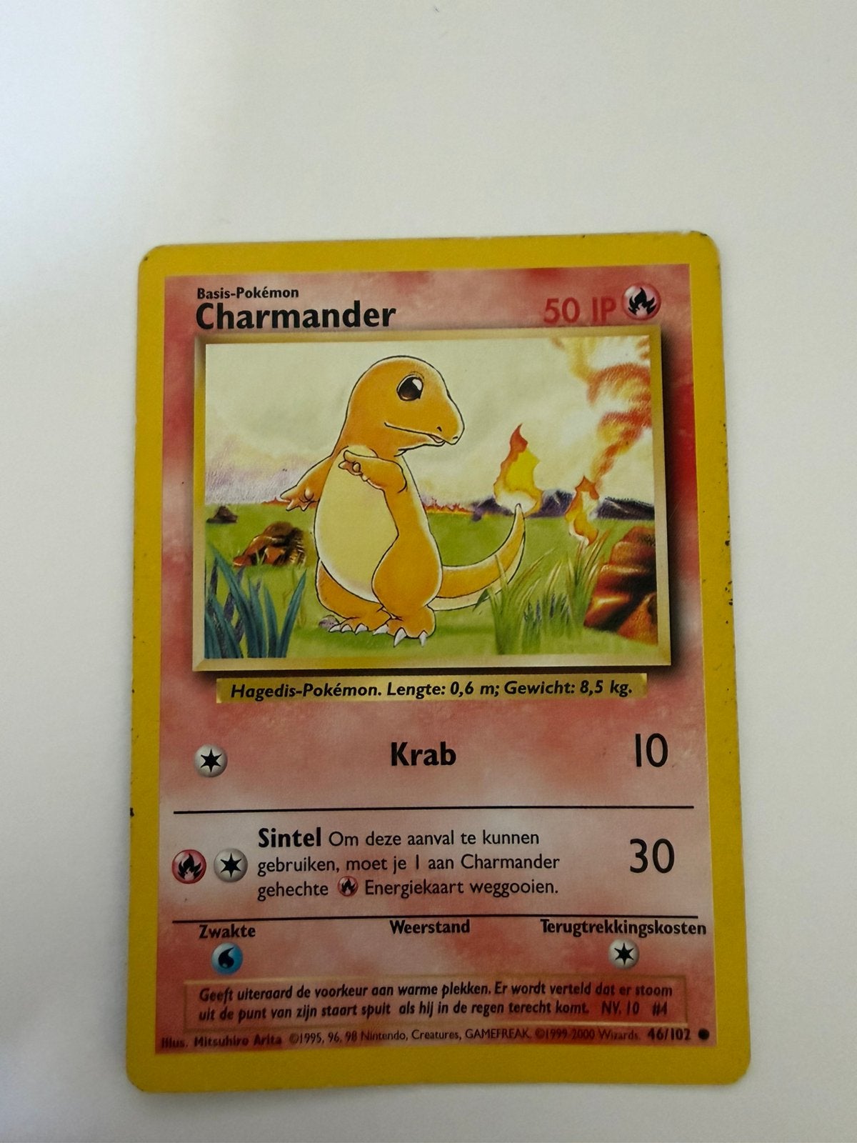 Pokémon Charmander Base Set 2 46/102 Nederlands, Hobby en Vrije tijd, Verzamelkaartspellen | Pokémon, Ophalen, Zo goed als nieuw