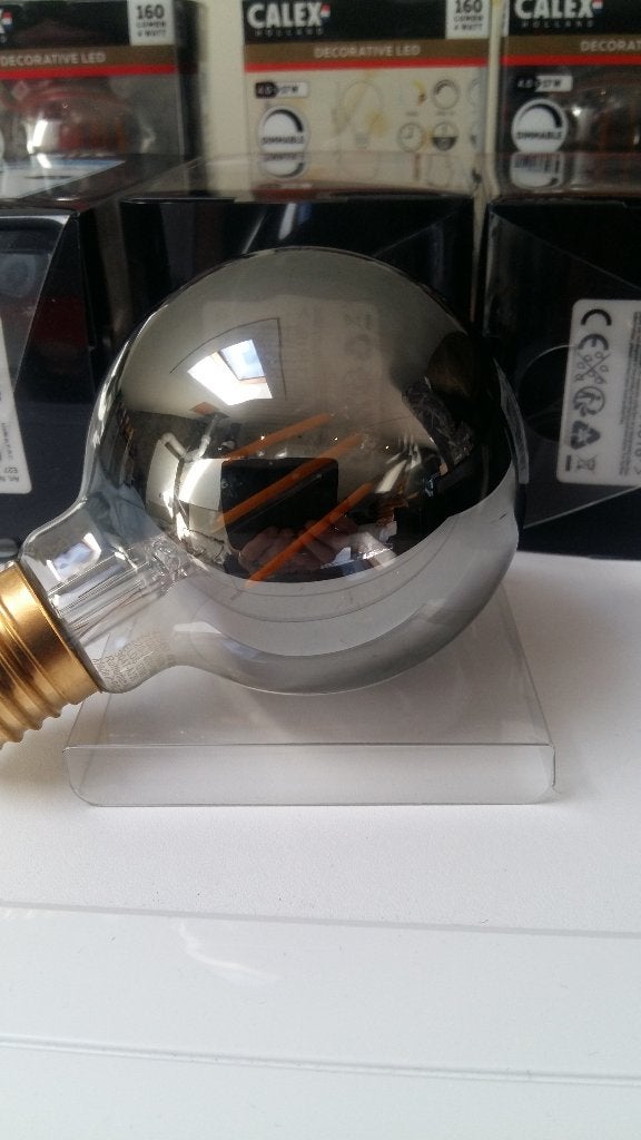 nieuwe Calex titanium G80 Globe lamp 160lm dimbaar, Huis en Inrichting, Lampen | Losse lampen, Ophalen, Nieuw, E27 (groot), Led-lamp