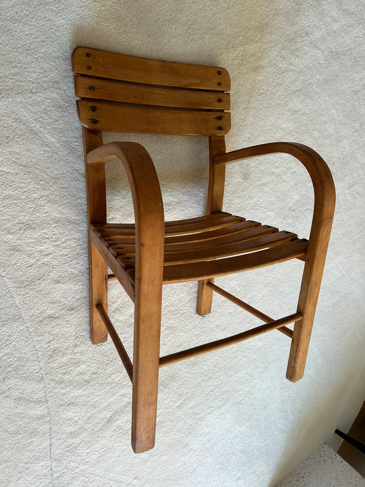 Vintage design houten stoel kinderstoel jaren 50, Kinderen en Baby's, Ophalen, Gebruikt, Stoel(en)