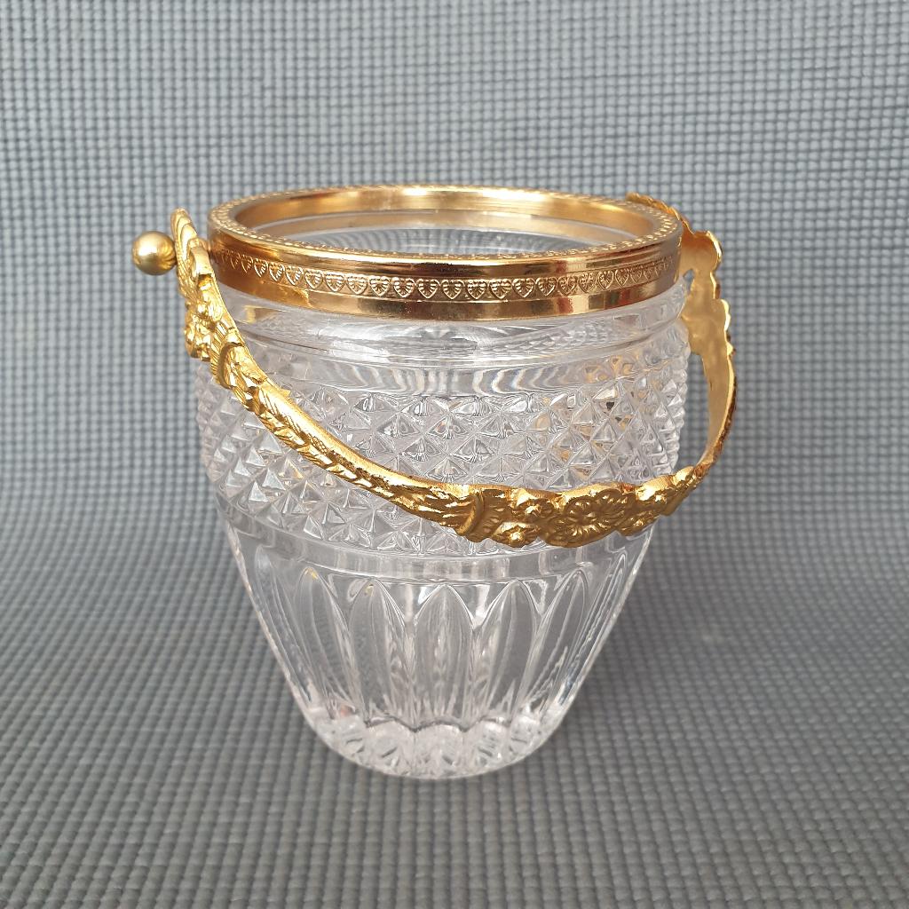 Vintage geperst glazen ijsemmer - west Germany, Antiek en Kunst, Ophalen of Verzenden