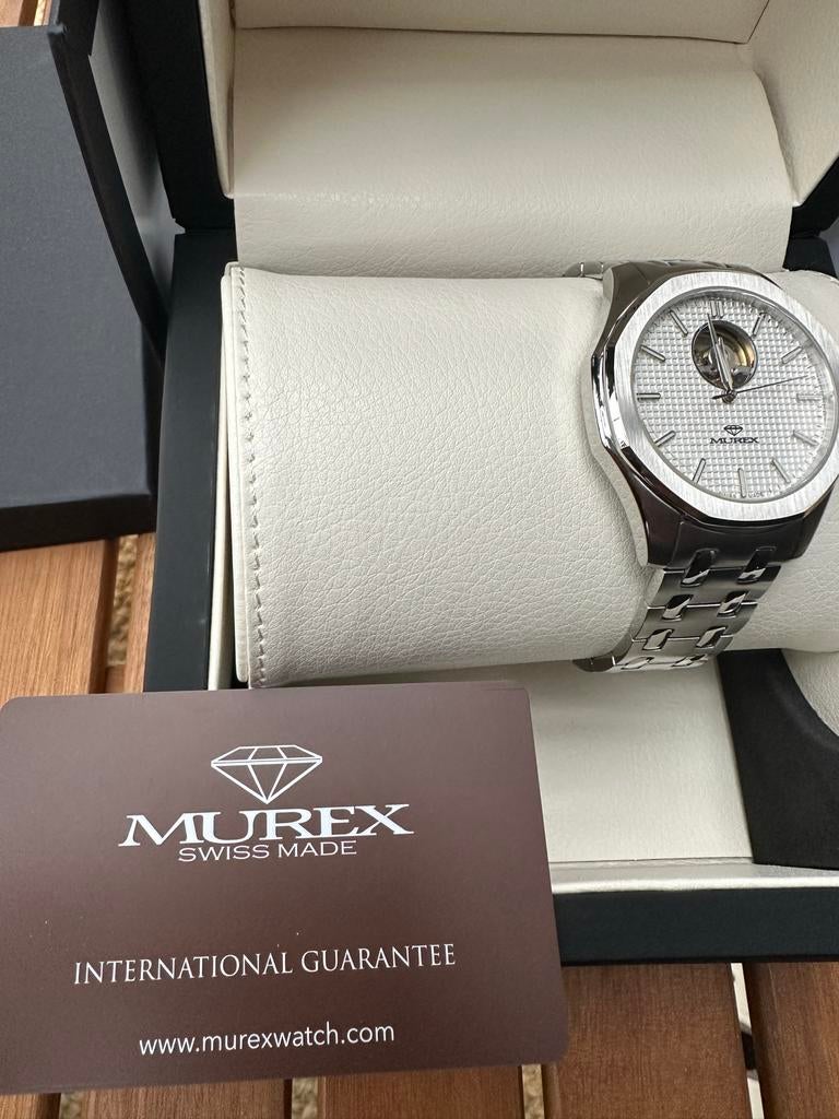 Murex Automatisch RVS Horloge - Nieuw in Doos, Saffierglas, Ophalen of Verzenden, Staal, Polshorloge, Overige merken
