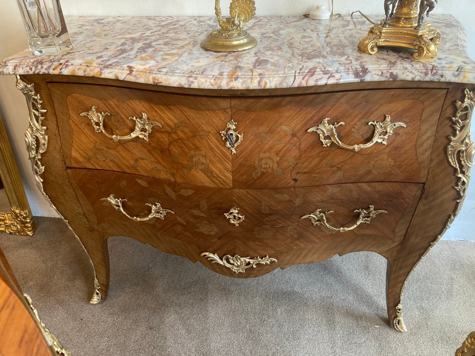 Antieke franse marqueterie commode 1m20 breed, Ophalen