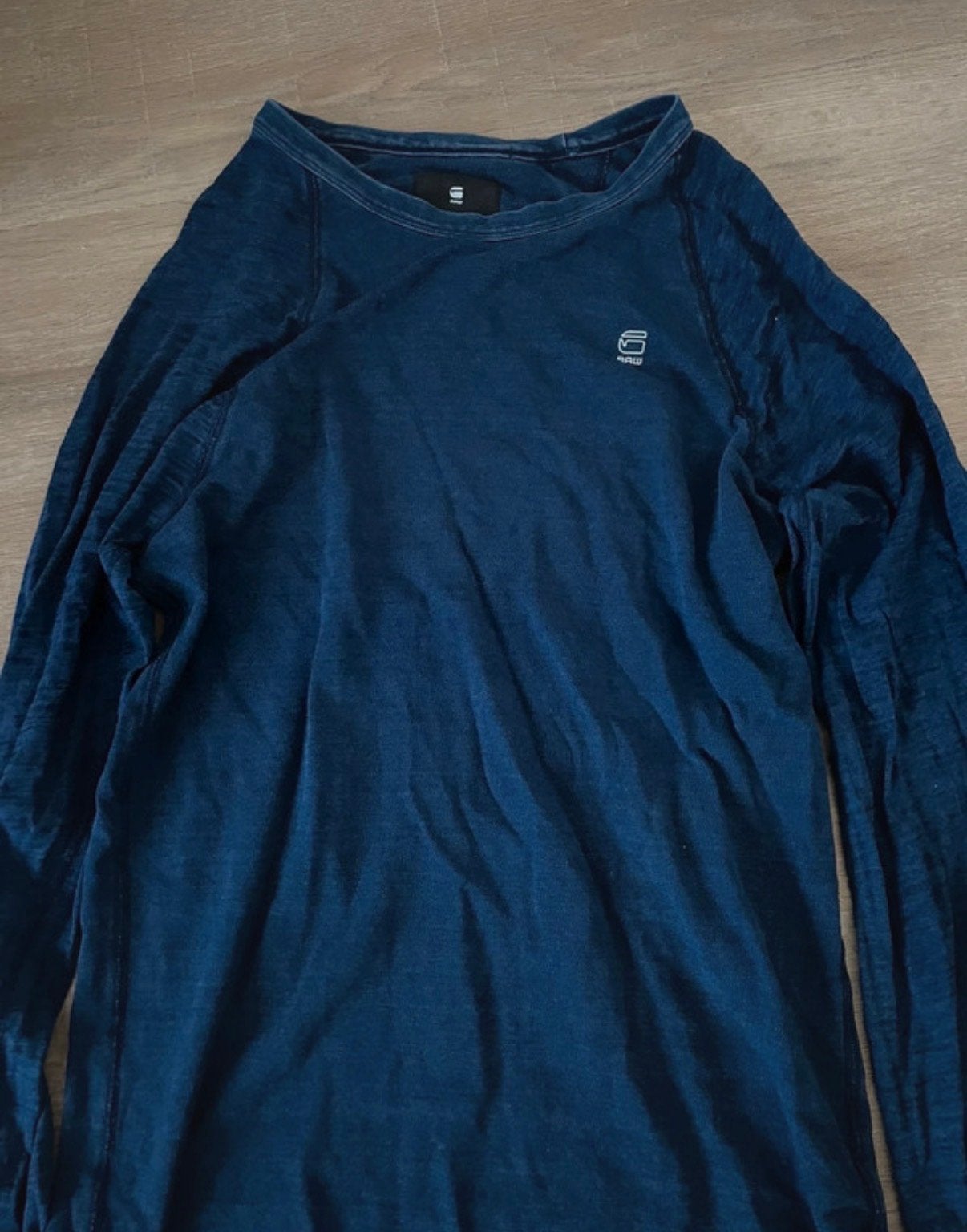 G-Star RAW Heren Longsleeve - Donkerblauw, Verzenden, Gedragen, Maat 46 (S) of kleiner, Blauw