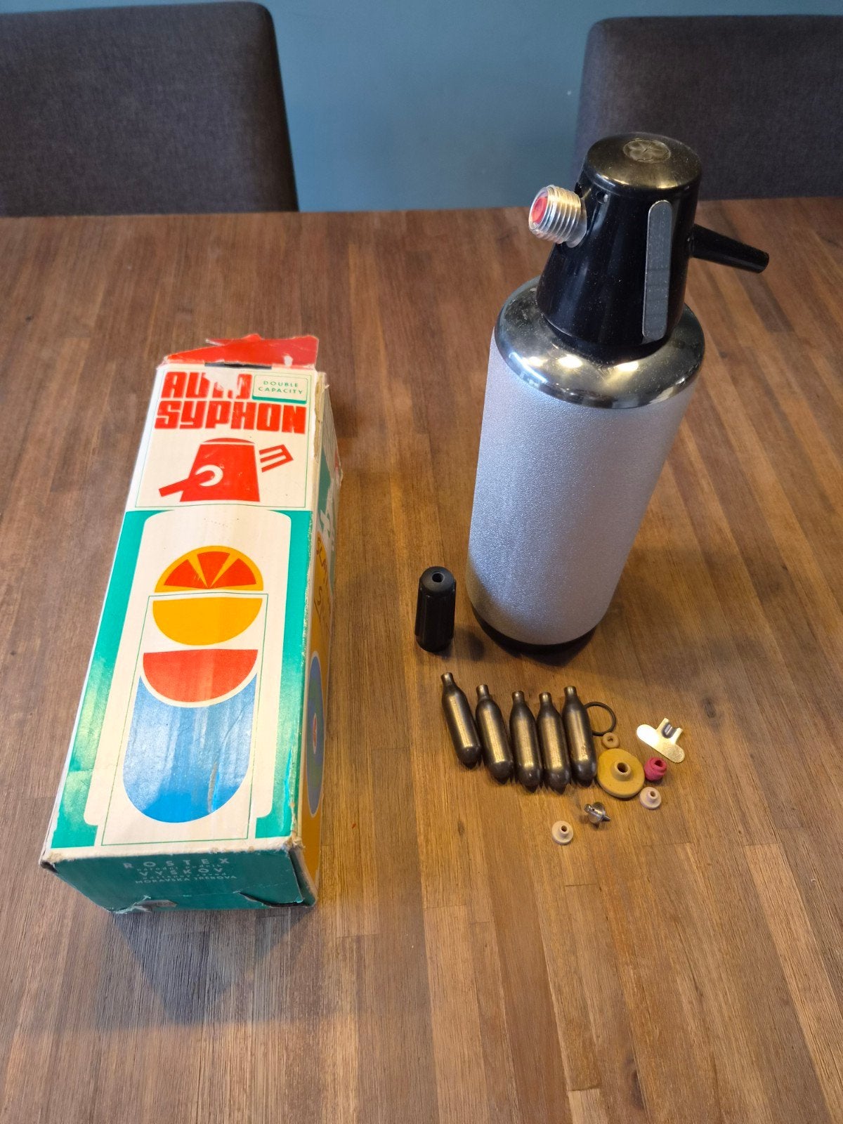 Vintage Auto Syphon Sifonsysteem met CO2 patronen, Ophalen of Verzenden