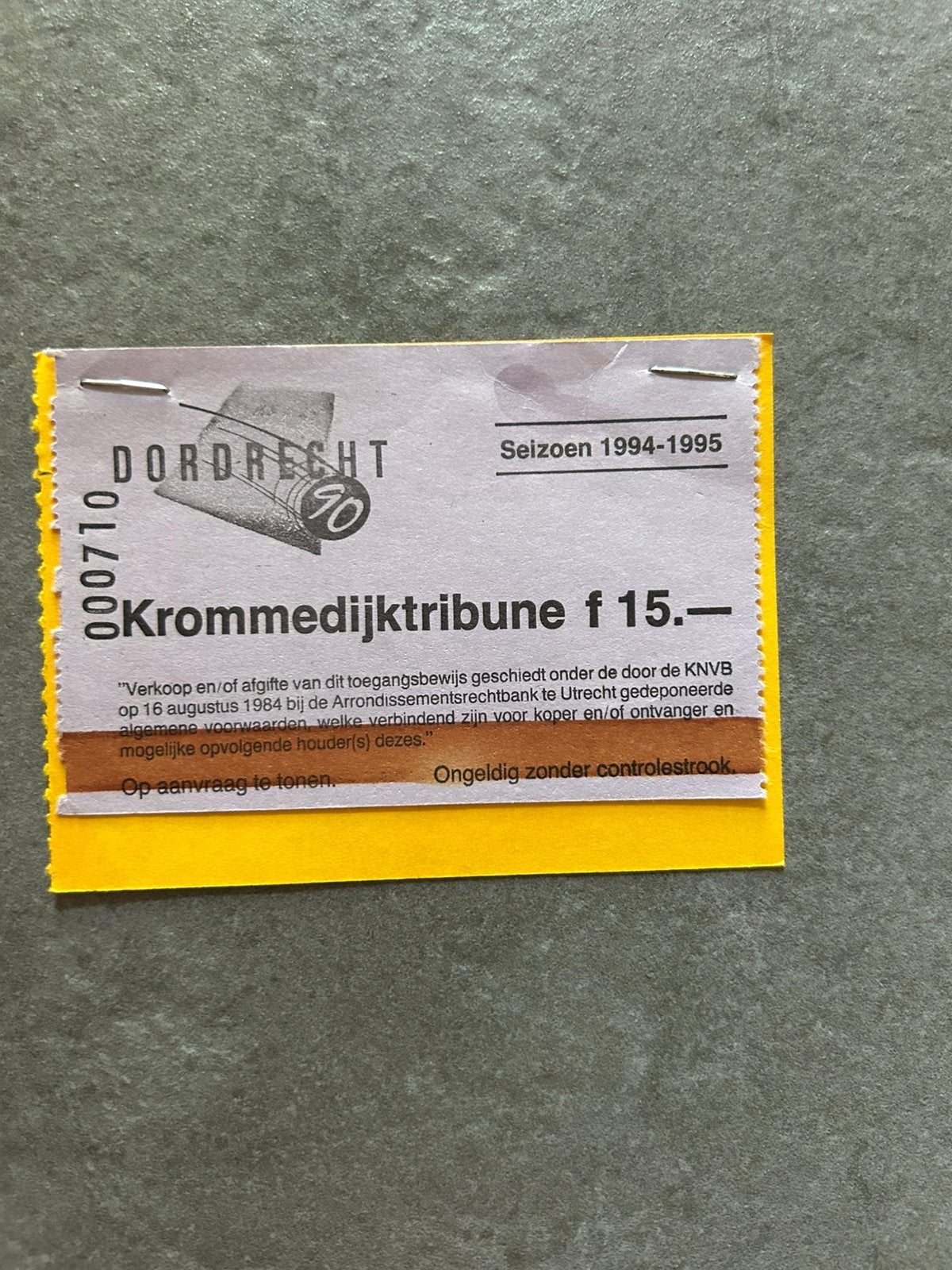 Dordrecht ‘90 - NAC 94-95 ticket, Verzamelen, Sportartikelen en Voetbal, Ophalen of Verzenden, Gebruikt, NAC Breda, Overige typen