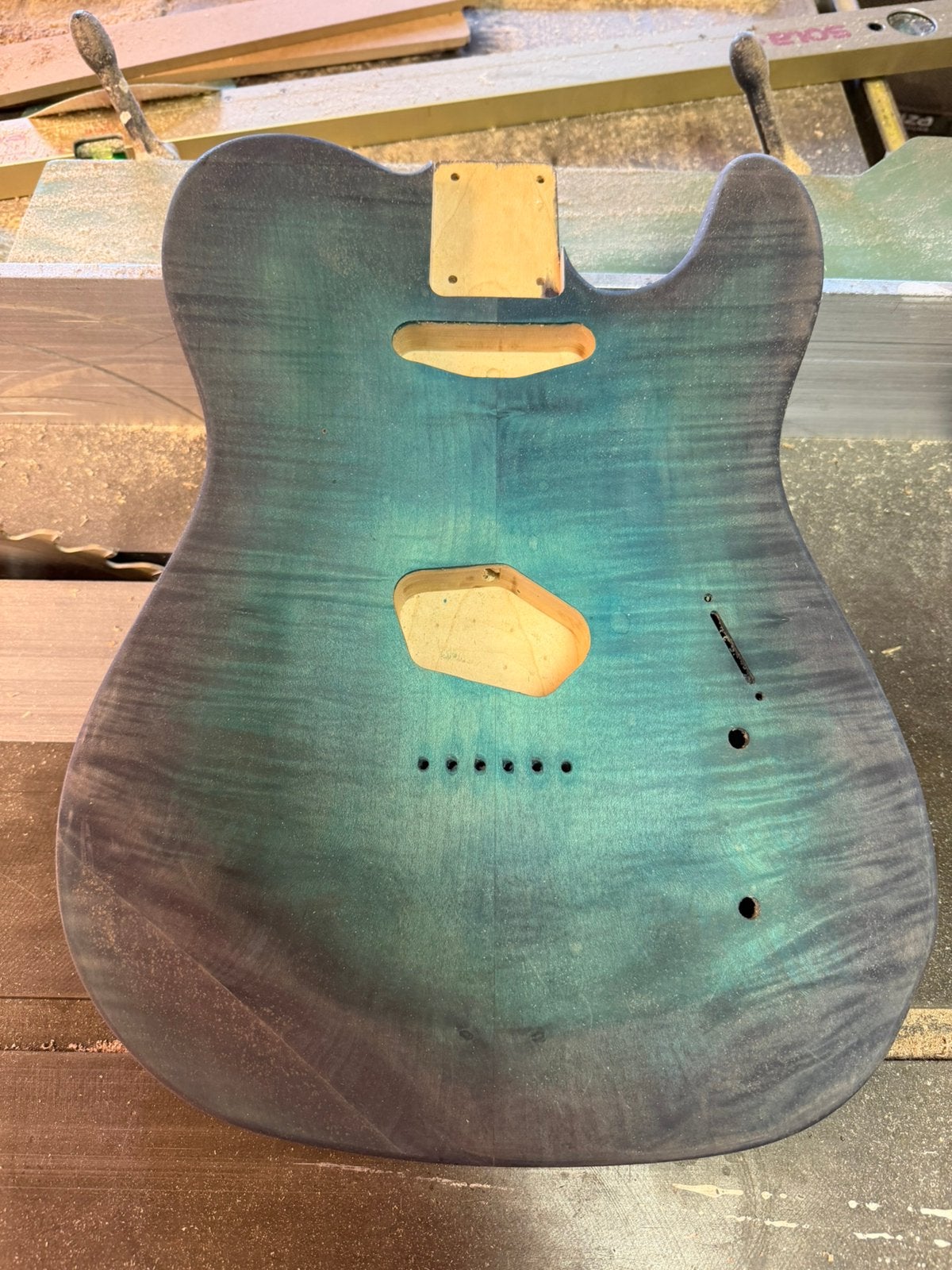 Telecaster colored flamed maple