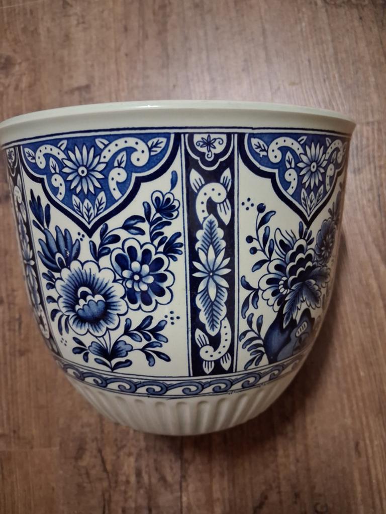 6 bloempotten Delfs blauw, Antiek en Kunst, Antiek | Keramiek en Aardewerk, Ophalen of Verzenden