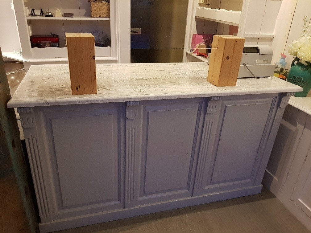 houten balie, Huis en Inrichting, Ophalen, Zo goed als nieuw, Grijs, Hout