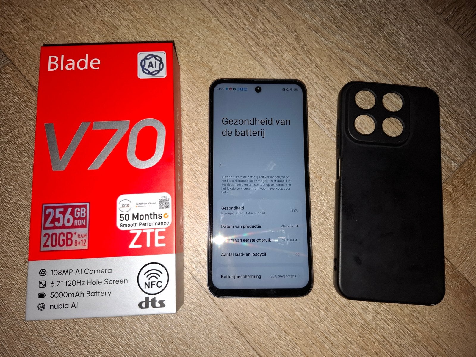 ZTE Blade V70 256GB - Zo goed als nieuw, Telecommunicatie, Mobiele telefoons | Overige merken, Zo goed als nieuw, Zonder abonnement