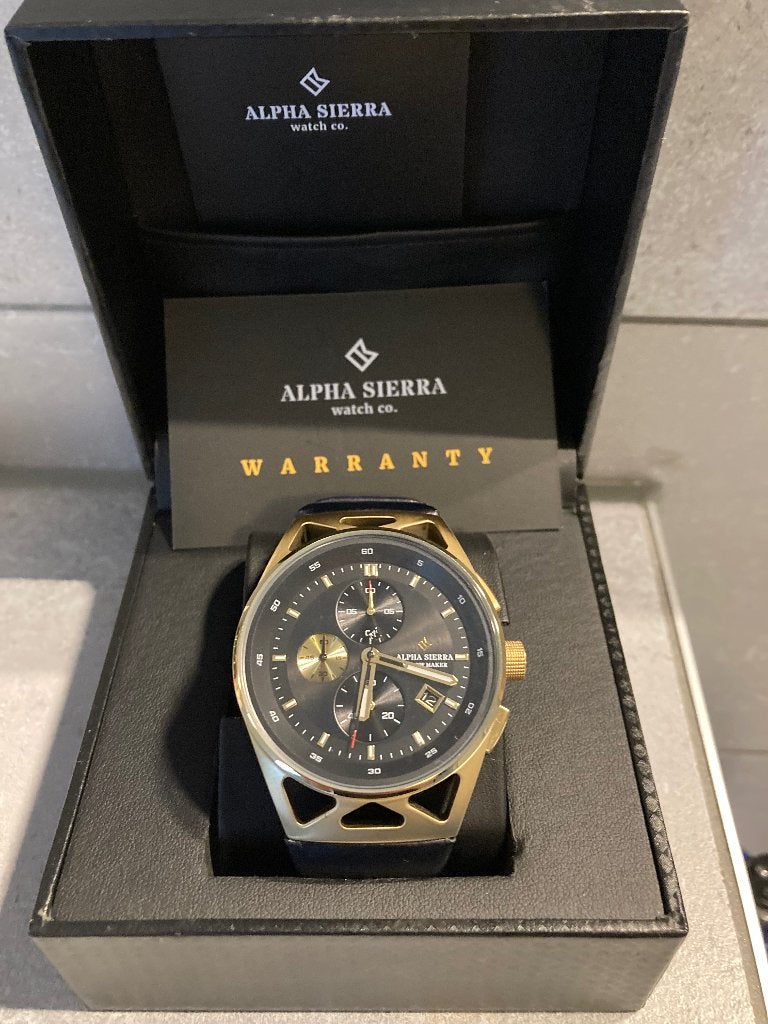 Horloge ALPHA SIERRA NIEUW, Overige merken, Leer, Staal, Polshorloge