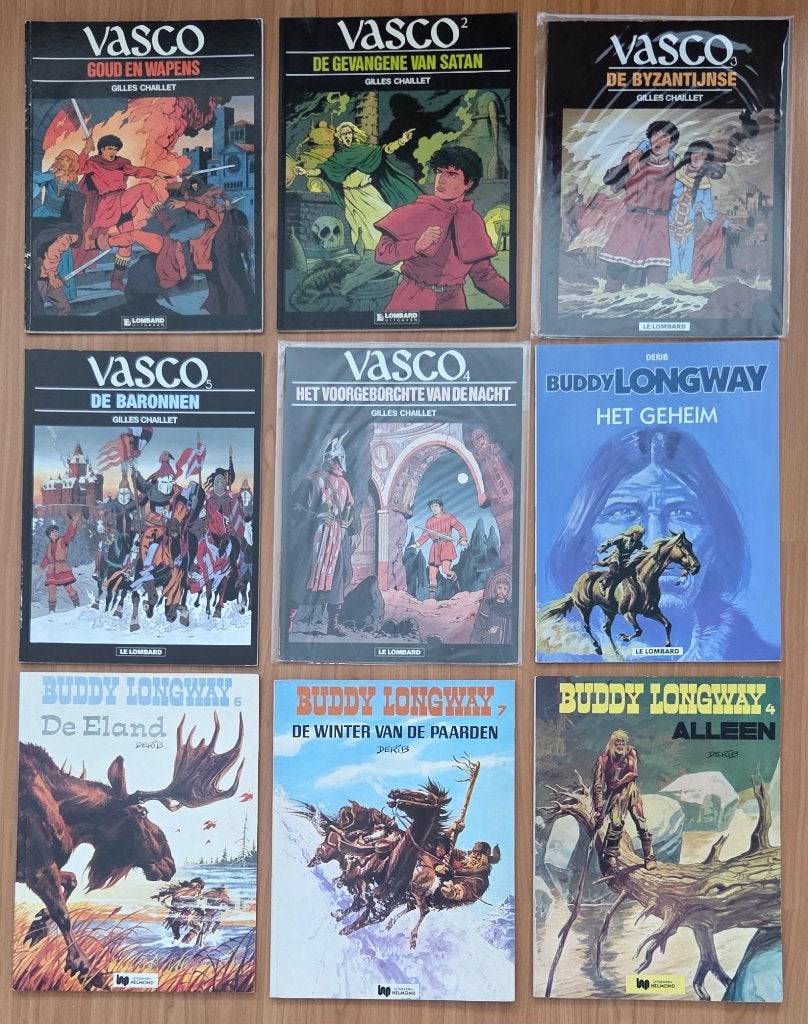 Vasco en Buddy Longway albums, Boeken, Diversen, Meerdere stripboeken, Ophalen, Gelezen