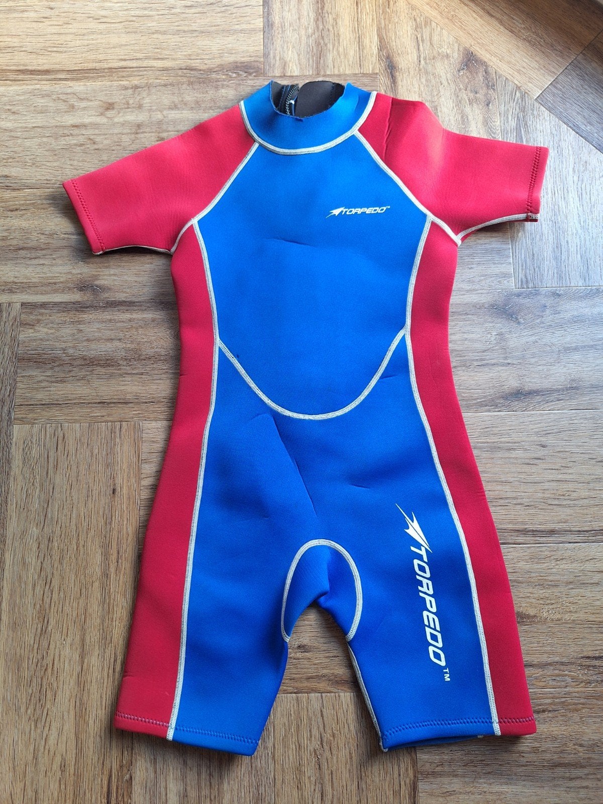 Torpedo Kinder wetsuit - Blauw/Rood, Overige typen, Meerkleurig, Zo goed als nieuw, Ophalen