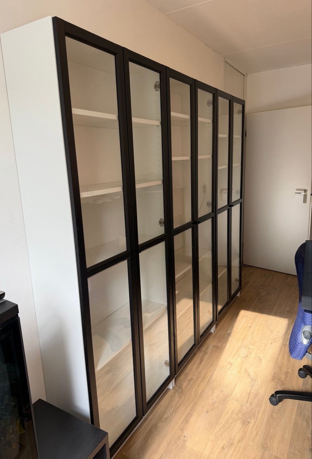3x Ikea Billy boekenkast met Oxberg glasdeuren, Huis en Inrichting, Ophalen, Gebruikt, 200 cm of meer, 150 tot 200 cm