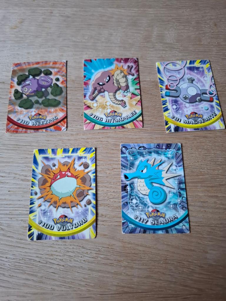 Topps Pokémon Kaarten, Ophalen of Verzenden, Gebruikt, Meerdere kaarten