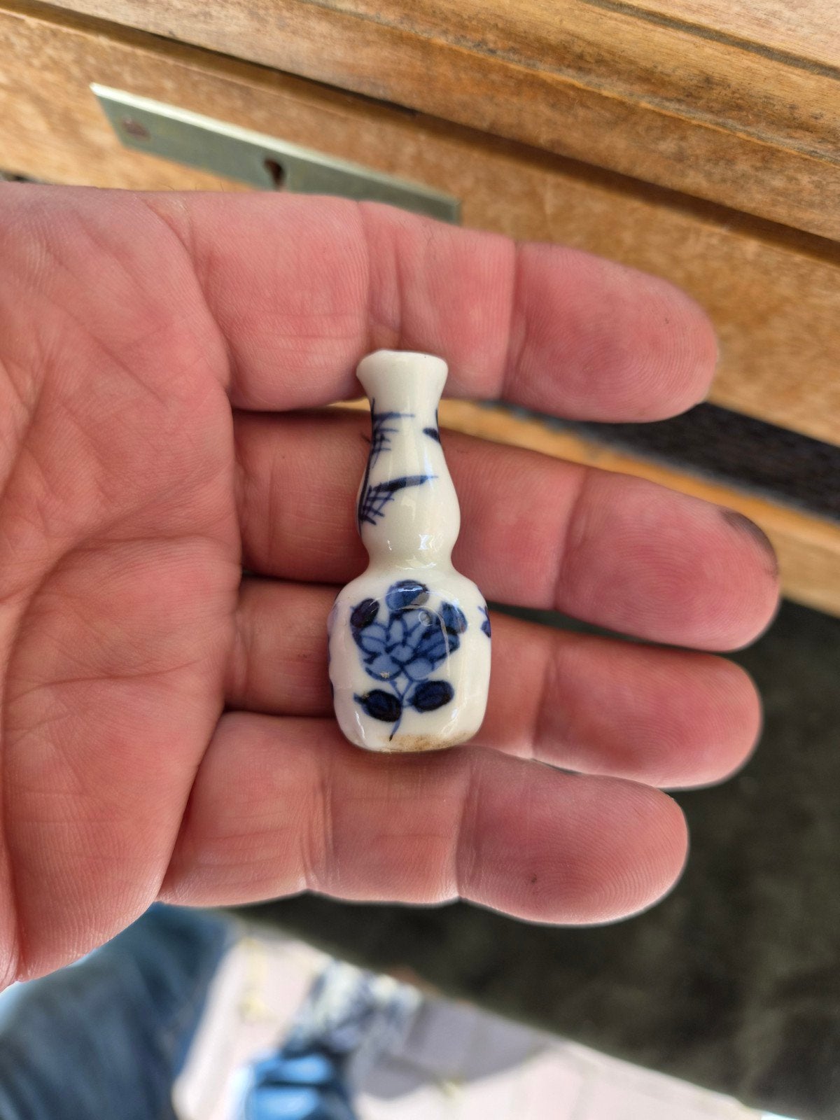 3 x Miniatuur porselijn Chinese vaasjes Blauw-wit kang xi?, Antiek en Kunst, Ophalen of Verzenden