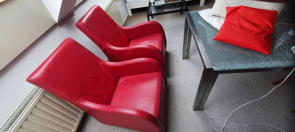 2 Fauteuils gratis op te halen., Huis en Inrichting, Fauteuils, Ophalen, Zo goed als nieuw, 50 tot 75 cm, Leer