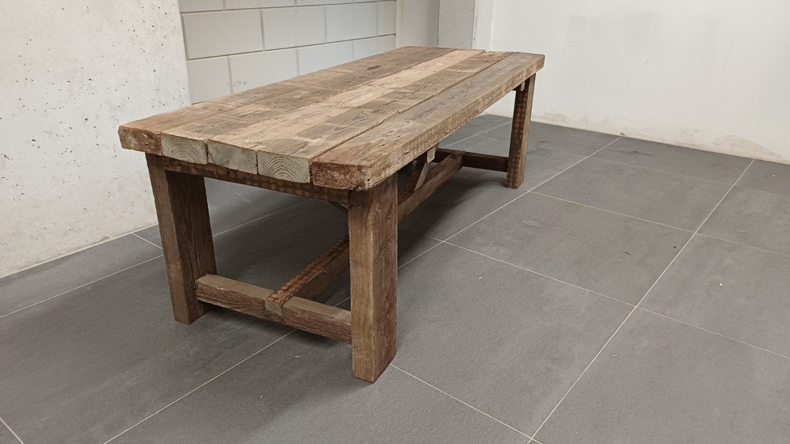Salontafel van oud hout, Huis en Inrichting, Ophalen, 100 tot 150 cm, 50 tot 100 cm, Zo goed als nieuw