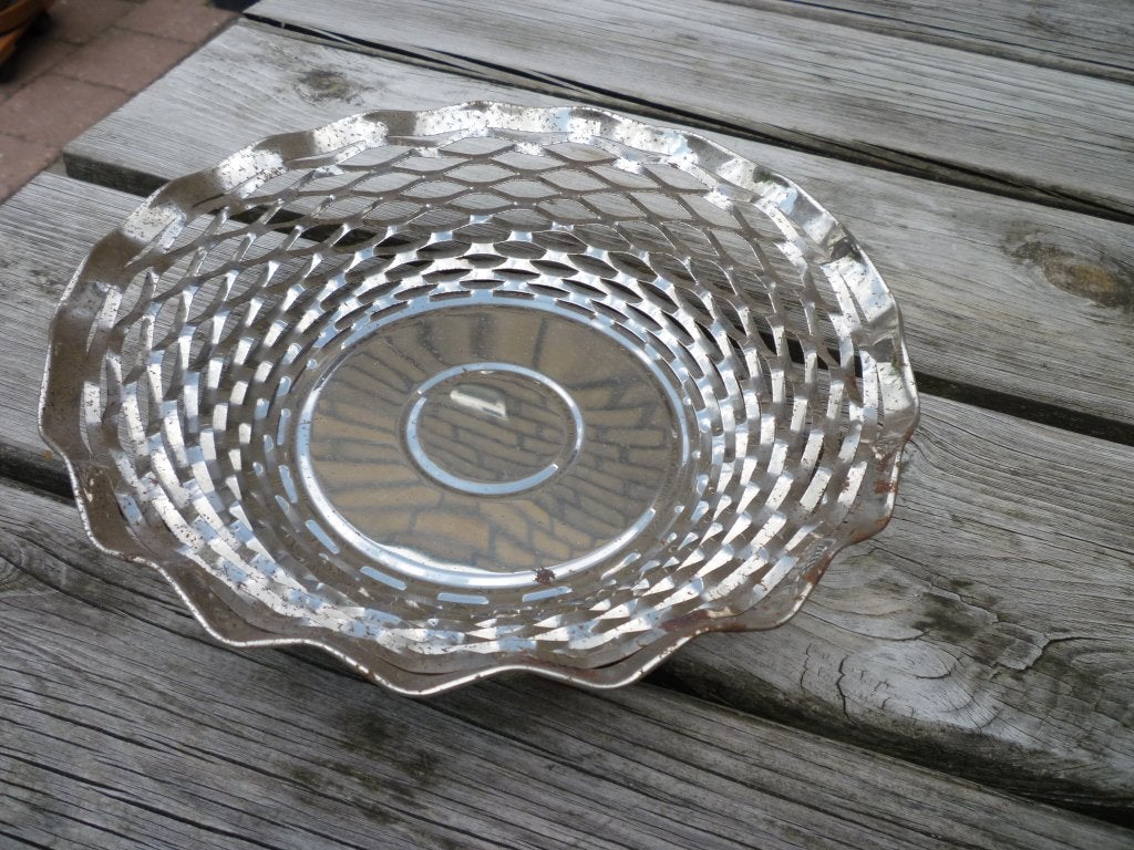 Vintage broodmandje zilverkleurig mandje, Ophalen of Verzenden