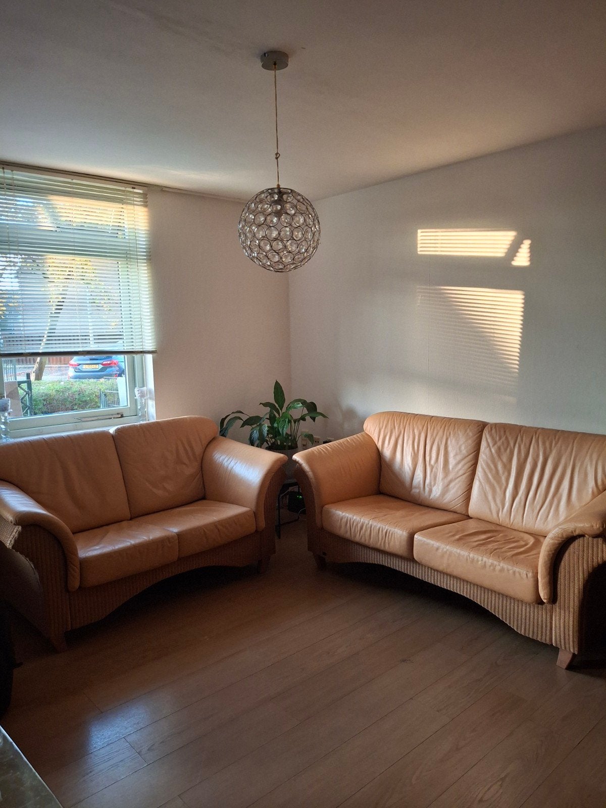 Bank, Huis en Inrichting, Banken | Bankstellen, Ophalen of Verzenden, Gebruikt, Leer