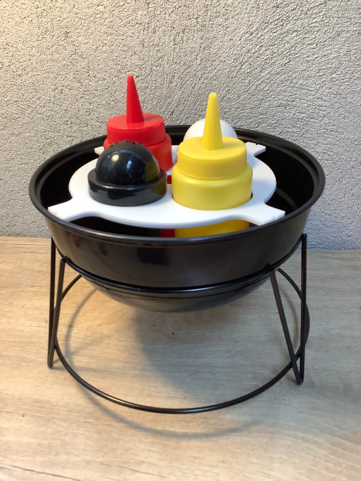 Peper en zout ketchup en mosterd tafelset barbeque, Ophalen of Verzenden, Zo goed als nieuw