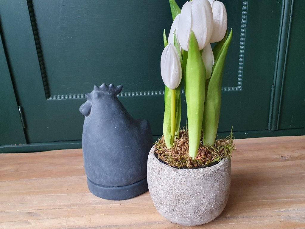Tulpen op overpot kunst, *, Kunstplant, *, Ophalen of Verzenden