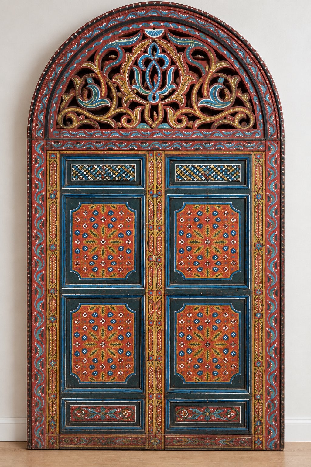 Traditionele Marokkaanse raam met luiken- 201x102 cm, Ophalen of Verzenden