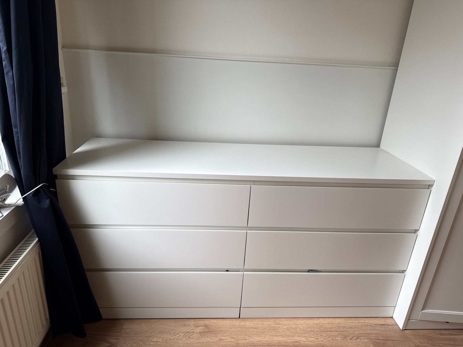 Witte ikea ladekast met 6 lades - 160x48x78 cm, Ophalen, Gebruikt, 5 laden of meer, 150 tot 200 cm